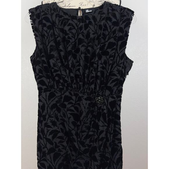 B27 The Kooples Burnout Velvet Mini Dress Womens 1 US 4 Floral Parisian Chic - Picture 6 of 14